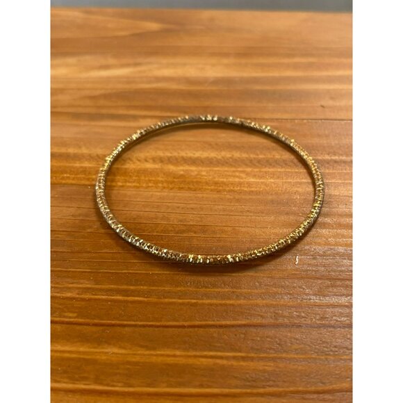 Gold-Tone Textured Slim Bangle Bracelet - Picture 4 of 5